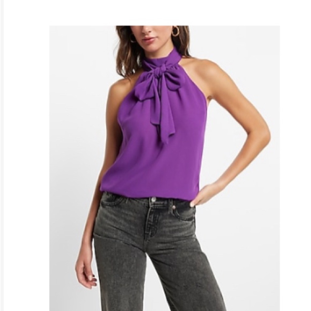 NWT Express tie neck halter sleeveless top
